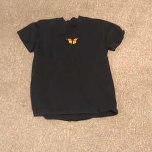 Black shirt with a butterfly